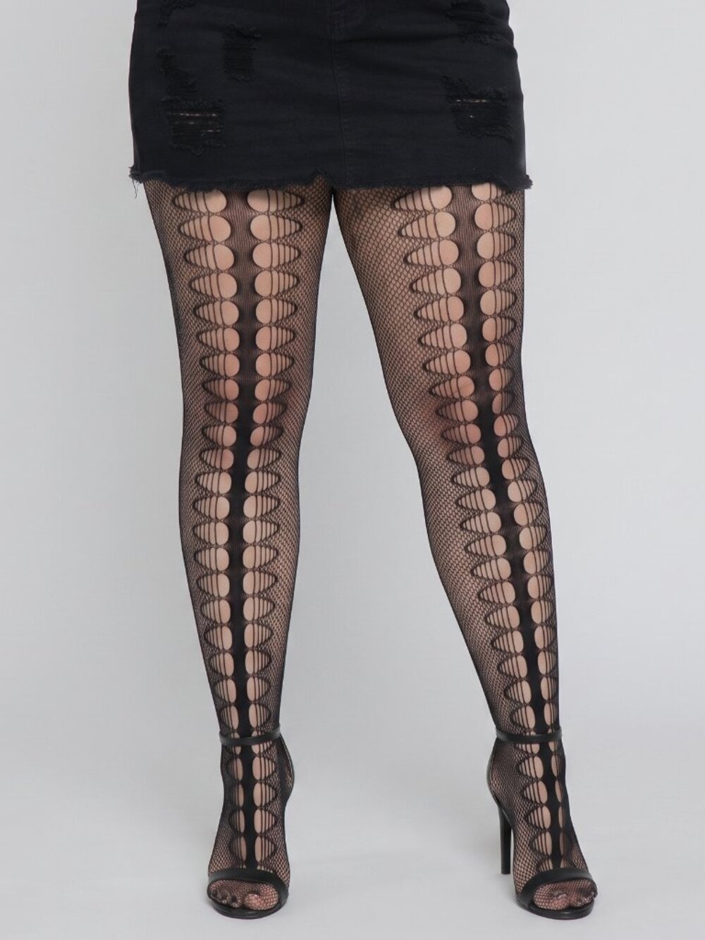 Scale Net Stockings with Attached Garter Suspender Tights Snake Goth NWT